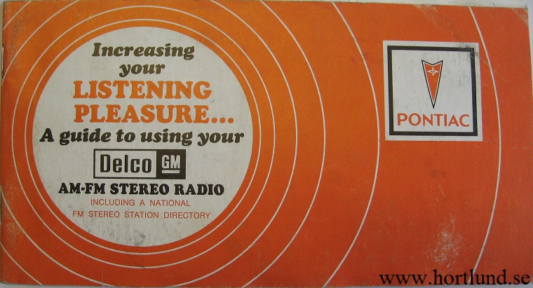 1978 Pontiac Radio Guide
