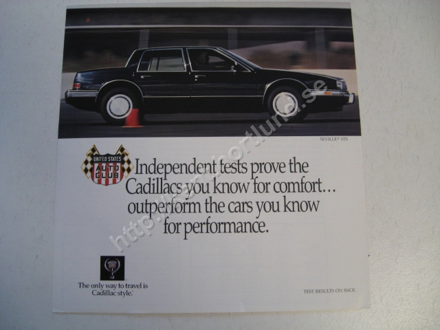 1989 Cadillac Försäljningsbroschyr