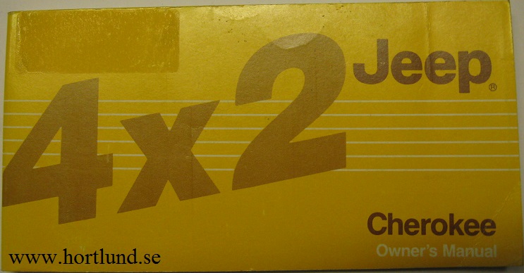 1986 Jeep 4x2 Cherokee Owner's Manual