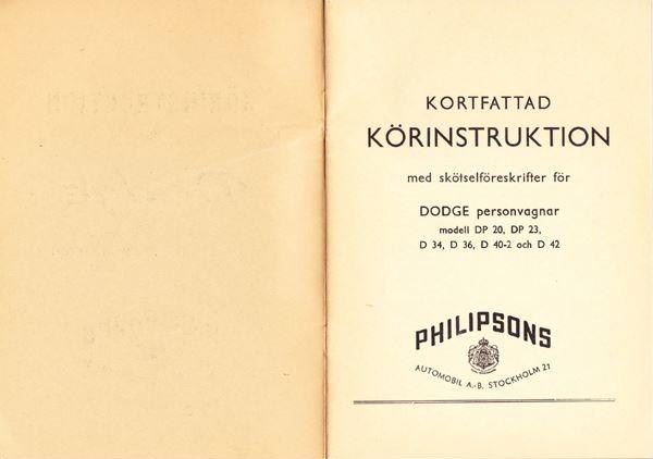 1950-1951 Dodge Instruktionsbok svensk - 2
