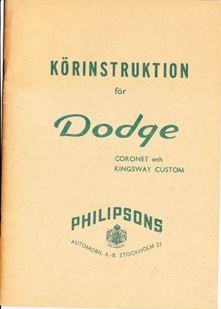 1950-1951 Dodge Instruktionsbok svensk