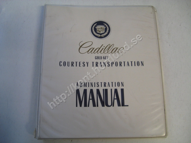 1992 Cadillac Gold Key Courtesy Transportation Administration Manual