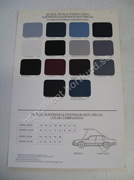 1992 Cadillac DeVille, Fleetwood, Fleetwood Sixty Special  Exterior Color Selections