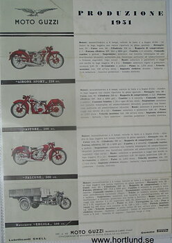 1951 Moto Guzzi broschyr