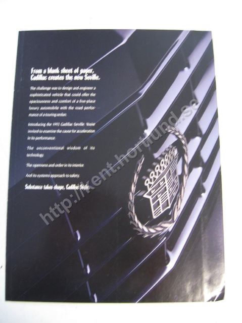 1992 Cadillac Seville  STS broschyr