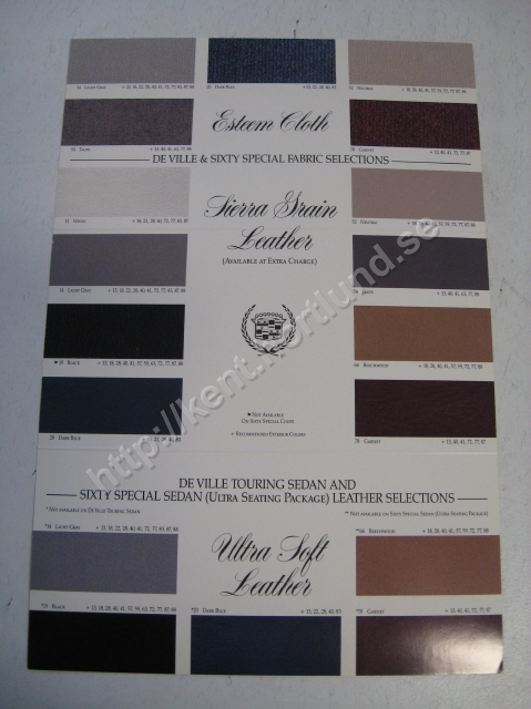 1993 Cadillac de Ville Touring Sedan and Sixty Special Sedan Leather selections