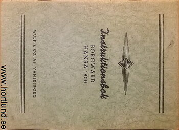1953 Borgward Hansa 1800 Instruktionsbok svensk