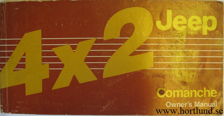 1986 Jeep 4x2 Comanche Owner's Manual