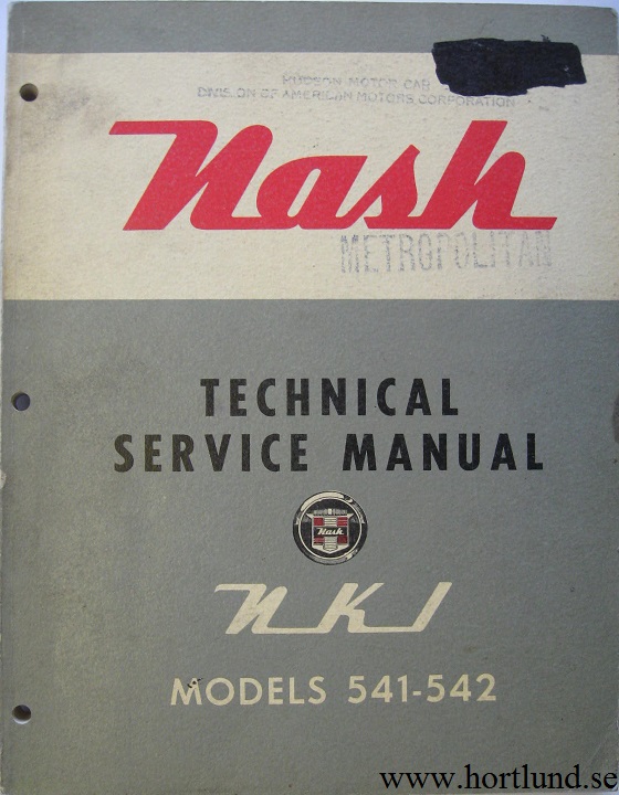 1954 Nash Metropolitan Technical Service Manual