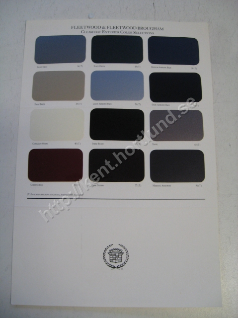 1994 Cadillac Fleetwood & fleetwood brougham clearcoat exterior selections