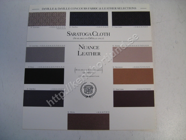 1994 Cadillac Deville & deville concours fabric & leather selections