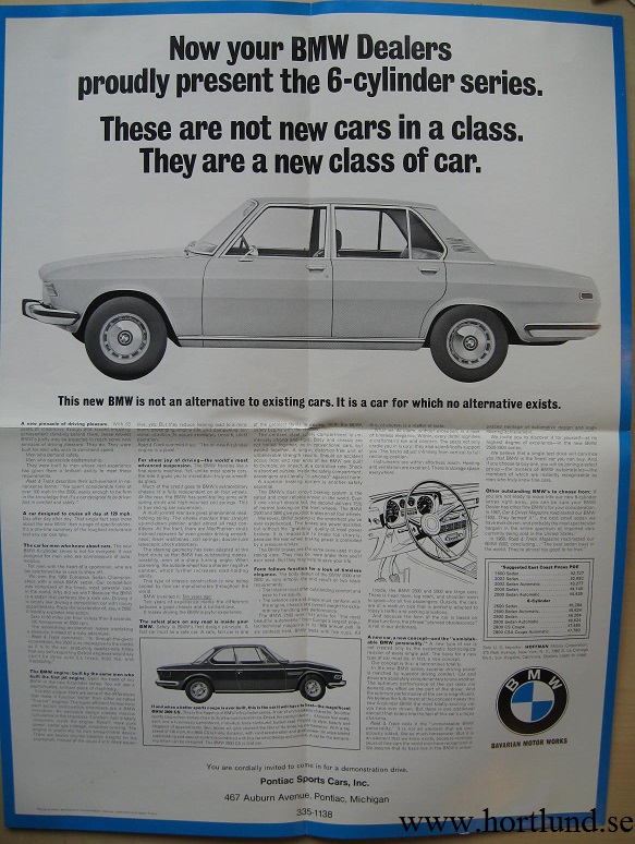 1969 - 1970 BMW 6-cylinder series broschyr