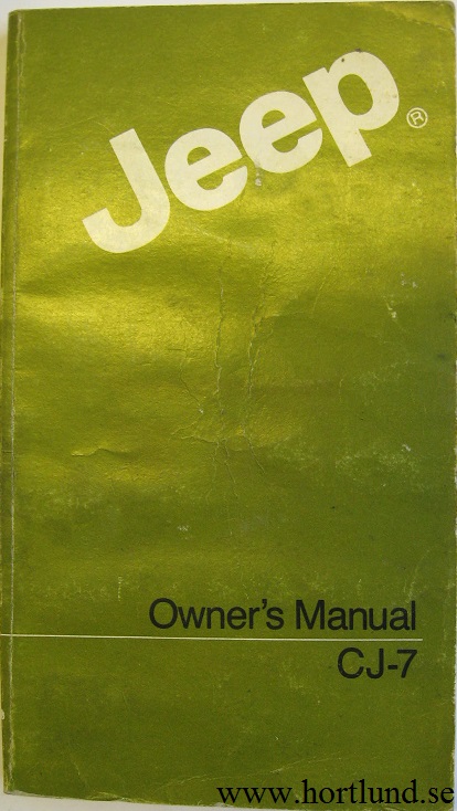1986 Jeep CJ-7 Owner's Manual