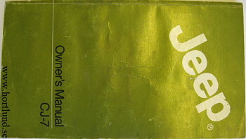 1986 Jeep CJ-7 Owner's Manual