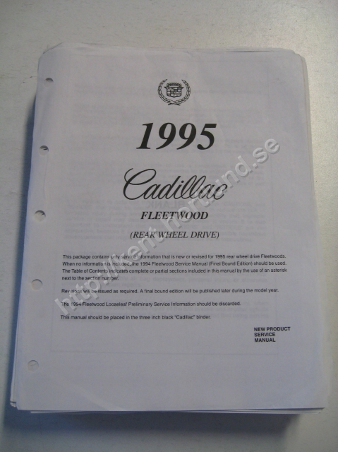 1995 Cadillac Fleetwood New product information manual