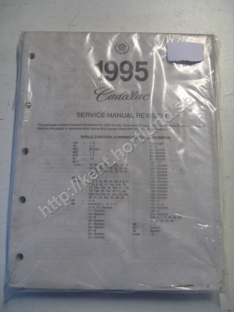 1995 Cadillac De Ville, Concours, Eldorado and Seville Service Manual revision 1