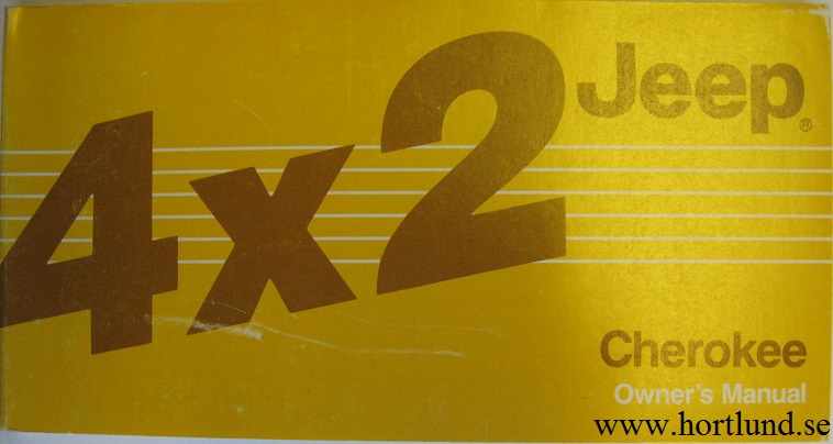 1987 Jeep 4x2 Cherokee Owner's Manual