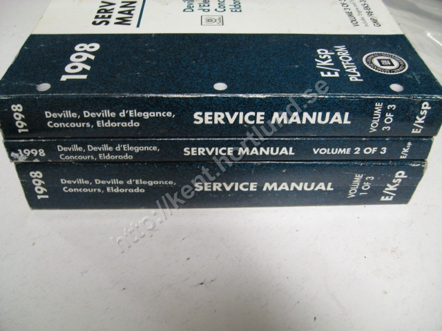1998 Cadillac Deville, Deville d' Elegance, Concours, Eldorado Service Manual 3 book set