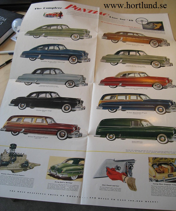 1949 Pontiac broschyr folder - 2