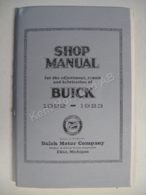 1922-23 Buick Shop Manual
