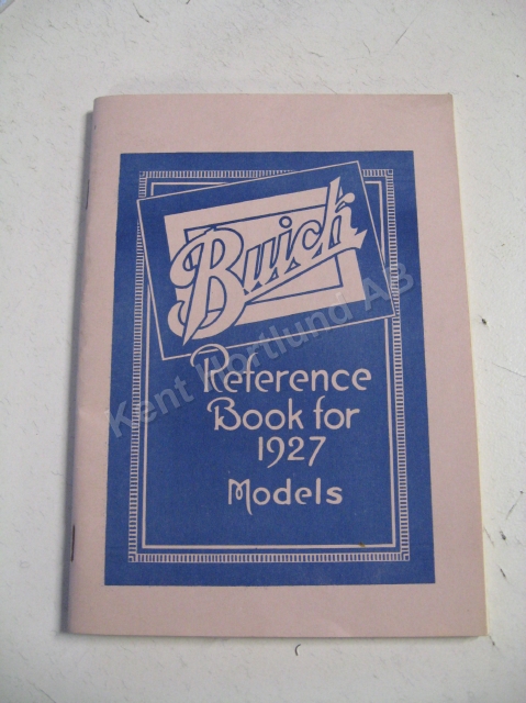 1927 Buick Reference book