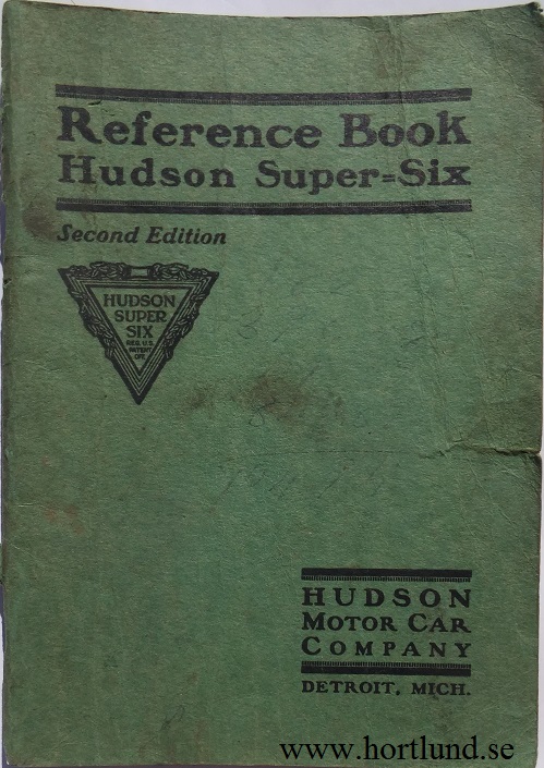 1917 Hudson Super-Six Referense Book