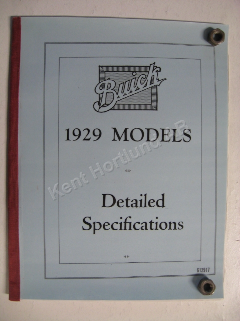 1929 Buick Detailed specifications