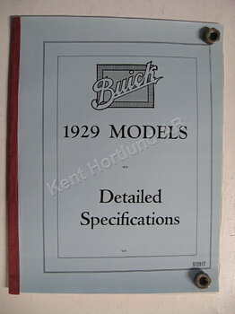 1929 Buick Detailed specifications