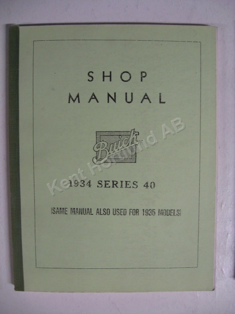 1934-1935 Buick series 40 Shop Manual