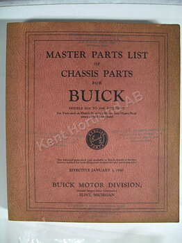 1928-1940 Buick Master Parts List of Chassis Parts