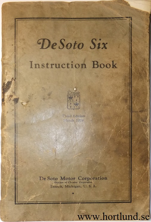 1929 De Soto Instruction Book