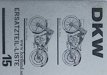 1929 DKW Zis-Rad Volks-Rad Reservdelskatalog