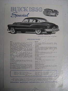 1950 Buick Special broschyr svensk