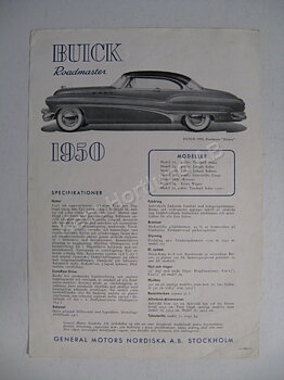 1950 Buick Roadmaster broschyr