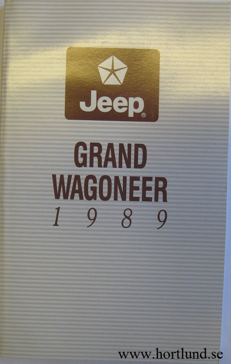 1989 Jeep Grand Wagoneer Owner's Manual