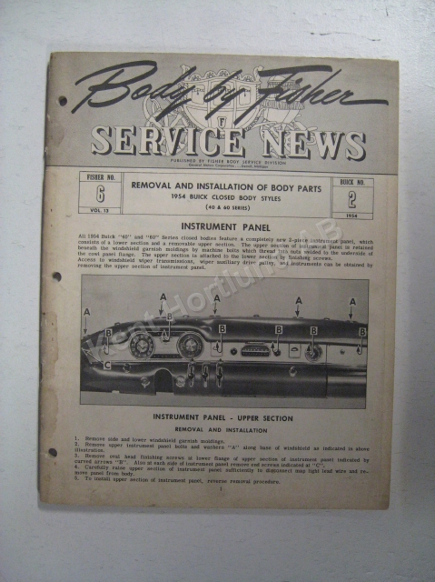 1954 Fisher Service News vol. 13  no. 6