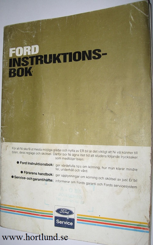 1985 Ford Instruktionsbok