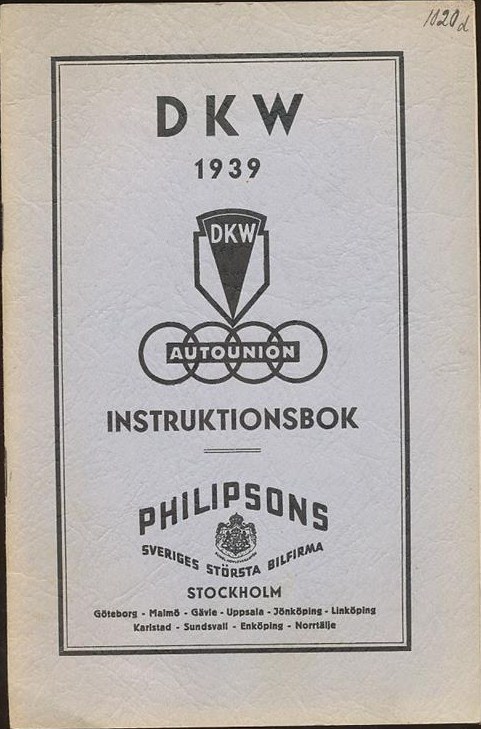 1939 DKW Instruktionsbok svensk