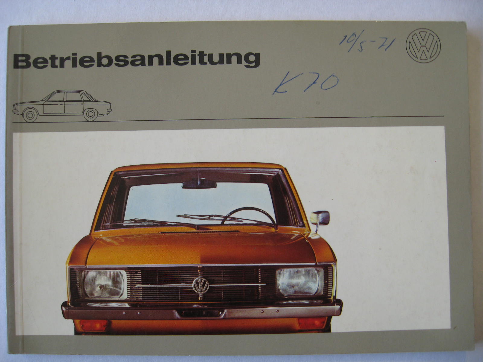1971 Volkswagen K 70 Betriebsanleitung