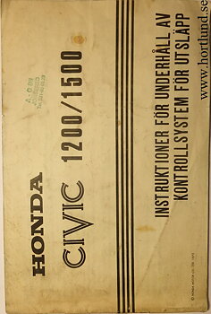 1975 Honda Civic 1200/1500 Instruktioner