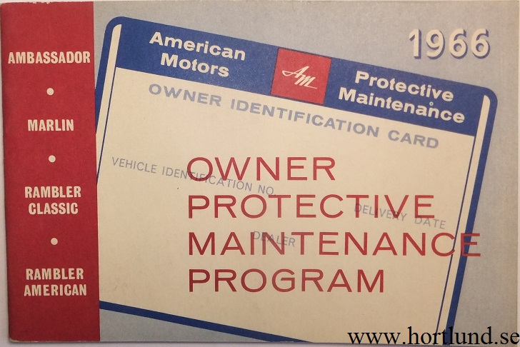1966 AMC Owner Protective Maintenance Program