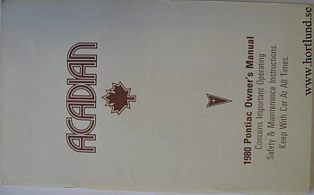 1980 Pontiac Acadian Owner's Manual