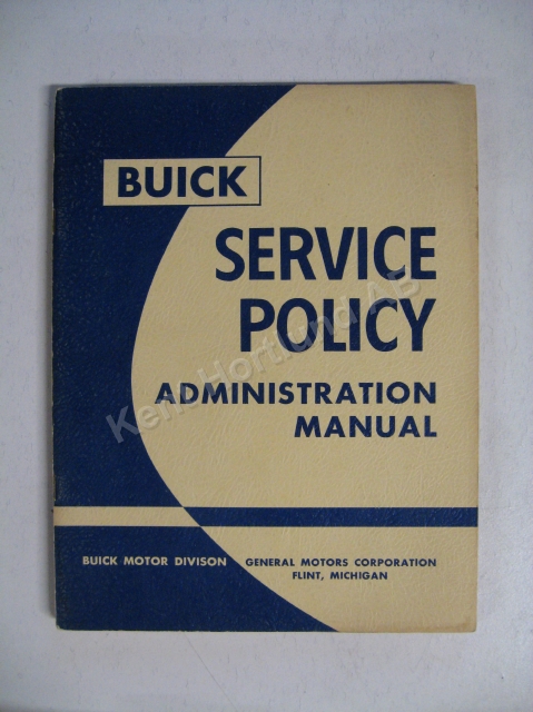 1957 Buick Service Policy Administration Manual