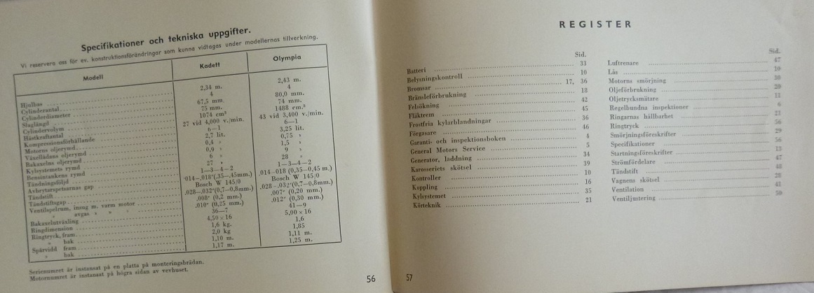 1938 Opel Olympia och Kadett instruktionsbok svensk - 3