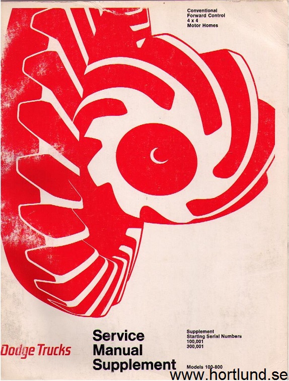 1971 Dodge Trucks Models 100-800 Service Manual