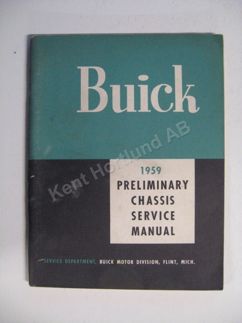 1959 Buick Preliminary Chassis Service Manual