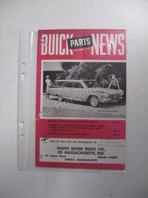 1959 Buick Parts News November 1958