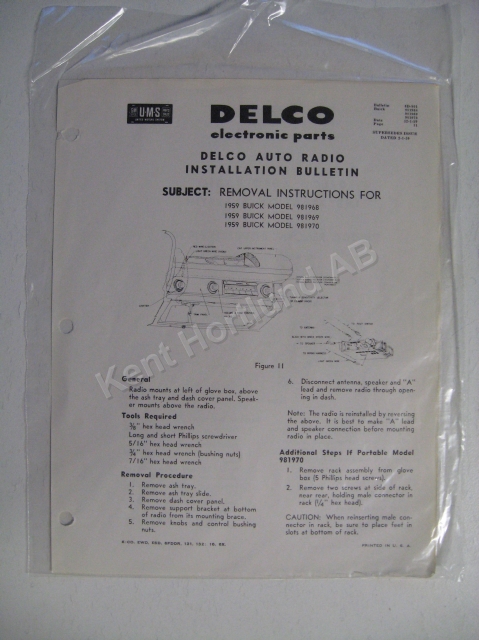 1959 Buick Radio Bulletin