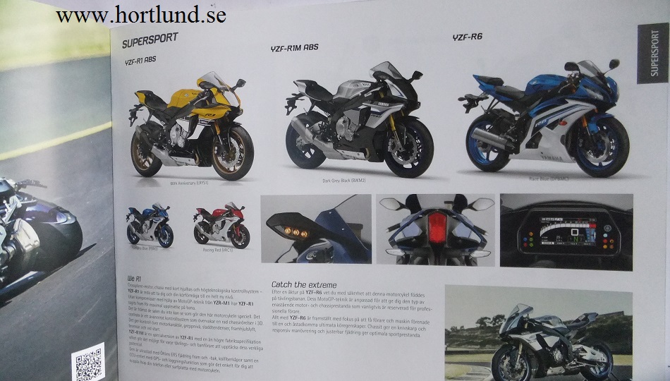 2016 Yamaha Motorcyklar och Mopeder broschyr - 2