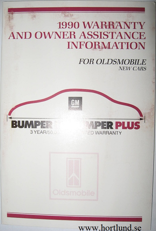 1990 Oldsmobile Warranty and Owner Assistance Information